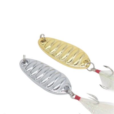 China HAWKLURE Metal Jig With Feather Hooks 5g 20g Metal Spoon Fishing Lure Vib Spoon Glitter Spinnerbaits for sale