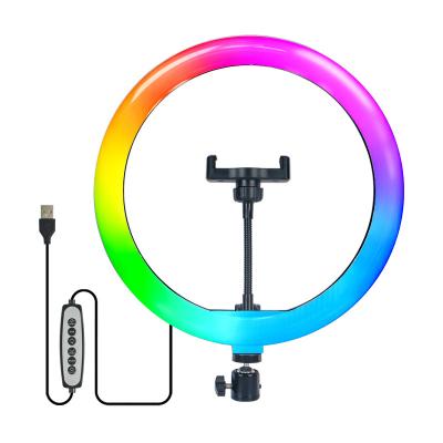 China 12 Modes LED Circle Light Inch RGB Selfie Ring Light With Multiple Color Dimmable PORTABLE LED Circle Light for sale