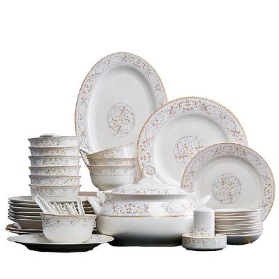 China 2021 Sustainable High End Luxury Ceramic China Phnom Penh Sun Island Dish Retro Dinnerware Set for sale