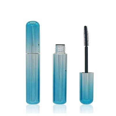 China Cheap 13ml light blue and silver plastic mascara custmom gradient bottles/empty tubes/container with curved cap and silicone brush for sale