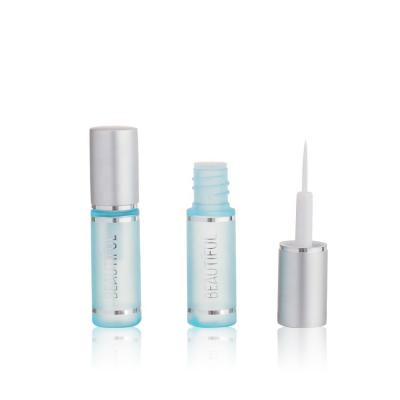 China Cosmetics travel size empty frosted blue false eyelash glue vials, empty mini plastic tubes for wick adhesive, 1.5ml empty clear glue bottle for sale