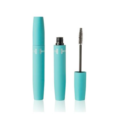 China Empty cosmetics 10ml rubber/tube blue soft touch mascara with diamond, metal mascara bottles with brush, large eyebrow mascara container for sale