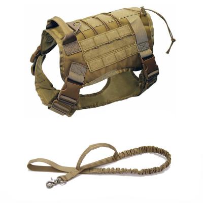 China Padded Molle K9 Military Vest Hunting Hiking Harness And Dog Lead for sale