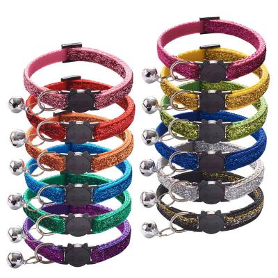 China Small Loose Loose Cat Collars Adjustable Buckle Kitten Collar With Bell for sale