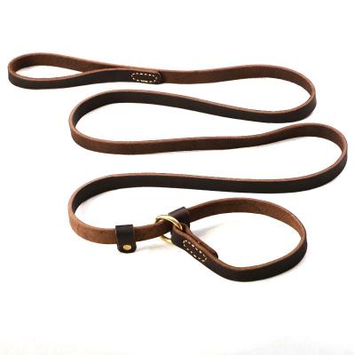 China JEWELED Heavy Duty Flat Brown Pet Glide Adjustable Pitched Lead With Slider for sale