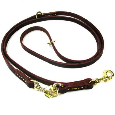 China JEWELED Solid Brass Hardware Hands Free Multifunctional Leather Dog Leash for sale