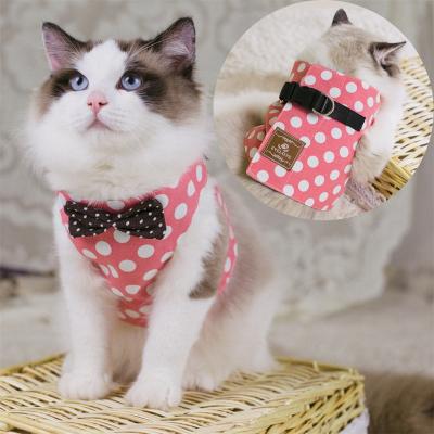 China JEWELED Soft Adjustable Vest Escape Proof Cat Harness And Leash For Walking for sale