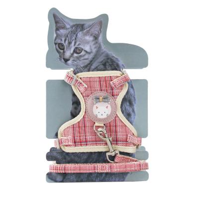 China JEWELED 2021 Designers 4 Color Escape Proof Soft To Mesh No Pull Cat Harness Set for sale