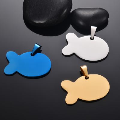 China Europe Stainless Steel Metal Sublimation Engraving Fish Shape Dogtag Custom for sale