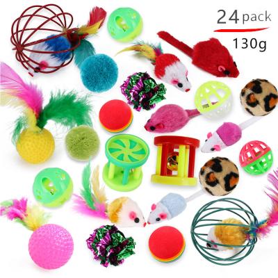 China Amazon Hot Selling Viable Cat Toy Magic Wand Enigma Feather Toys Cat Toys 24 Packs for sale