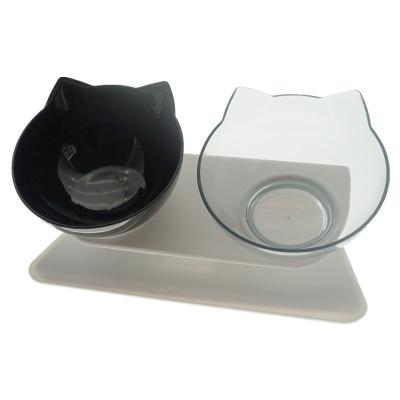 China ABS 15 Non Sloped Automatic Pet Single Feeding Sliding Double Cat Bowl Stand for sale