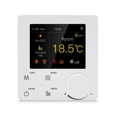 China R8C.963 Contemporary Original Manufacturer RGB LCD Display 3A Smart Wifi/485 Modbus Colorful Fan Coil Thermostat Works With Alexa & Google for sale