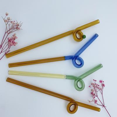 China Eco-Friendly Traditional Glass Drinking Straws Reusable Straw For Smoothies Milkshake Bar Drinkware for sale