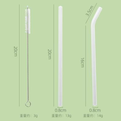 China Traditional Handmade Glass Straw With Cleaning Brush Drinking Straws for sale