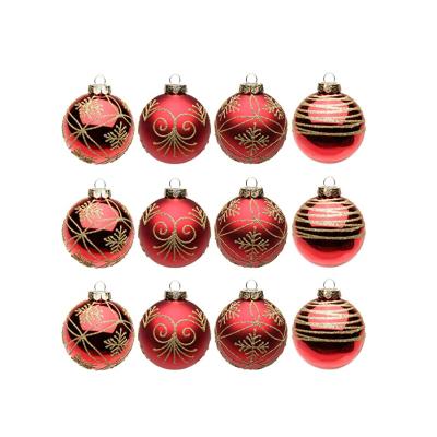 China Popular Christmas Ball Set Matt Painted Decorations Scene Layout Pendant Props for sale