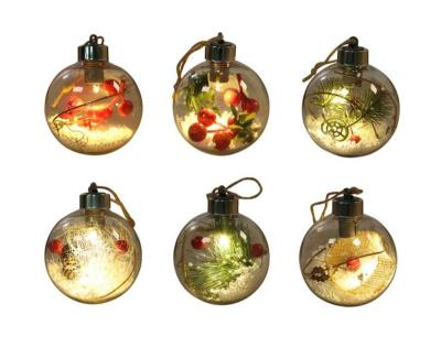 China Popular Decoration Pendant LED Christmas Tree Night Light Ball Cartoon Transparent Creative Hanging Luminous Decoration for sale