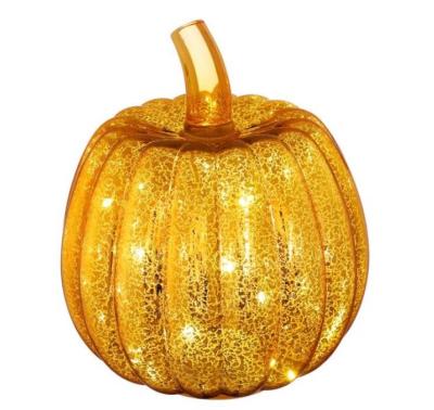 China Popular Glass Pumpkin Light Pumpkin Lantern LED Halloween Prop Halloween Prop Party Desktop Decoration for sale