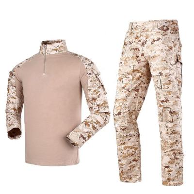 China Breathable Custom Tactical Long Sleeve Camouflage Desert Army Doublesafe Frog Military Suits Combat Shirt for sale