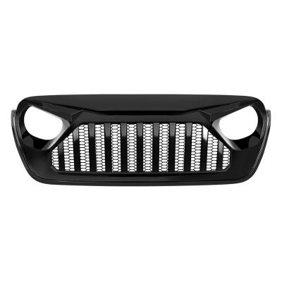 China Black ABS Plastic Material Vader Grill With Mesh - Glossy For 18-21 Jeep Wrangler JL And Gladiator JT Without Trail Cam for sale