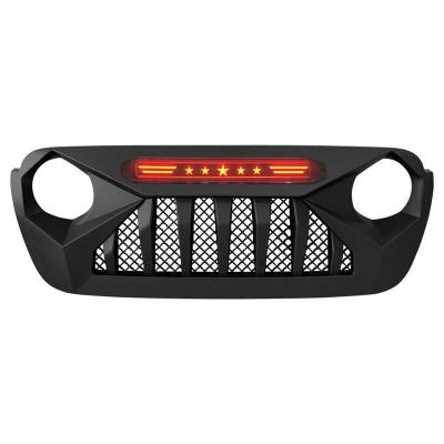 China Durable ABS Plastic Material Demon Grill with Red Star Lights for 18-21 JL Cowboy and JT Gladiator without TrailCam for sale