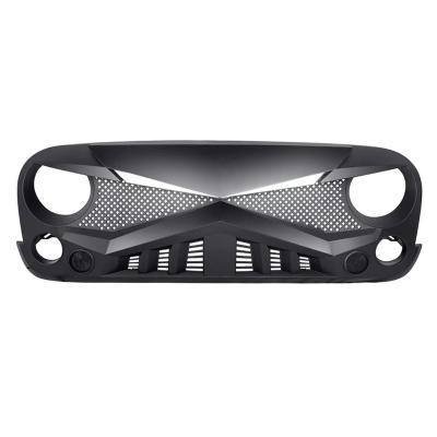 China Plastic Material Matte Black Hawke ABS Grille with DRL Turn Signal Lights For 07-18 Jeep Wrangler JK for sale