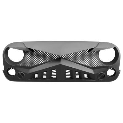 China ABS Exterior Accessories Front Grill ABS Plastic Material Newest Durable Design Matte Black For Jeep Wrangler JK for sale