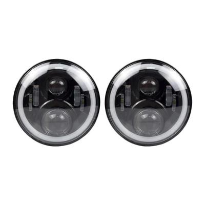 China New RGB 4 inch fog light halo ring and 7 inch RGB headlight PC sets for Jeep Wrangler JK/TJ for sale