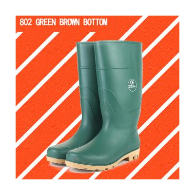 China PVC Waterproof Safety Shoes For Men And Women Unisex Pale Yellow Green Boots Unique Farm Boots for sale