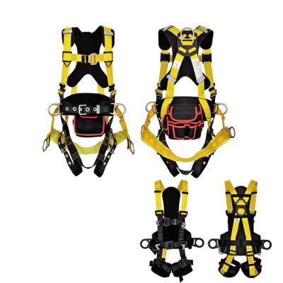 China Muti Function Construction Site Fall Protective Gear PPE Protective Device Safety Harness with Comfort Back Protector and Thigh Protector for sale