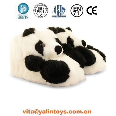 China Plush Fox Fur Slipper Plush Stuffed Slippers for Kids Adults Fashion Panda Plush Slippers Wholesale for sale