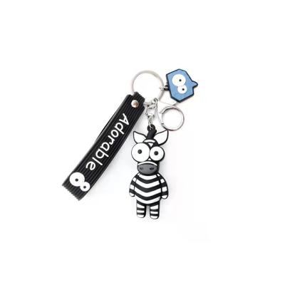 China Wholesale Giraffe Pendant Cute Gift Anime Key Chain Cartoon PVC Plastic Key Chain for sale