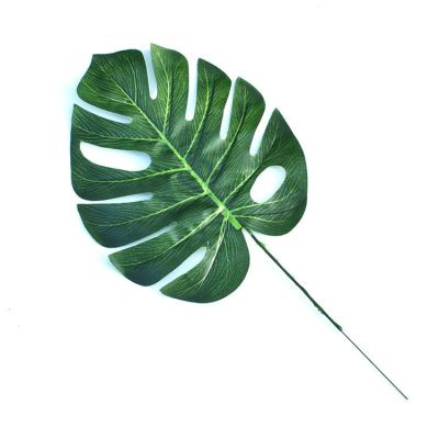 China Wedding Decoration Factory Wholesale Touch Real Green Single Artificial Monstera Leaves For Indoor Decor for sale