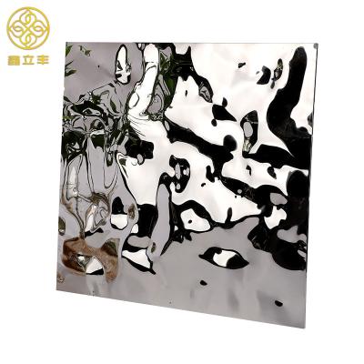 China Wavy Wall Plate Water Wave Bright Finish Corrugated Dimpled Stamped Stainless Steel Sheet for sale