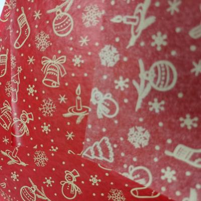 China Custom Red Color Moisture Proof Christmas Plant Flower Wrapping Paper Gift Wrapping Paper Covers 50*70cm for sale