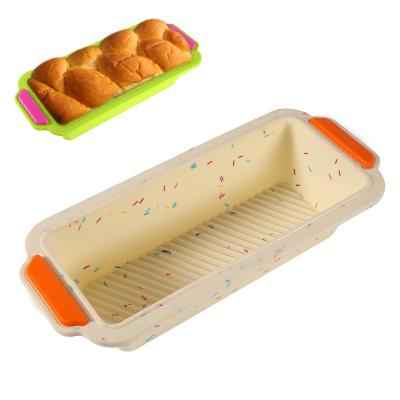 China Viable Custom Food Grade Bun Toast Bread Rectangle Cake Silicone Baking Molds for sale