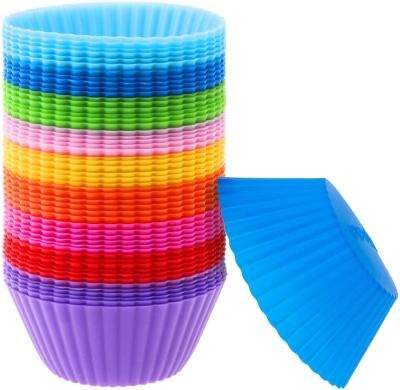 China Reusable Cup Holders Stocked Silicone Cupcake Baking Cups Muffin Liners Cupcake Wrapper for Buns, Cupcakes and Sweets for sale