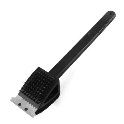 China Double Sided Triangle Sustainable Head With Scraper BBQ Tools Grill Cleaning Brush for sale