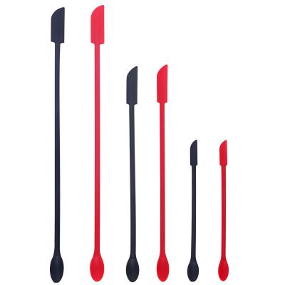 China 3 Pack Viable Mini Small Silicone Spatula Makeup Slim Spatula Set for Kitchen and Beauty for sale