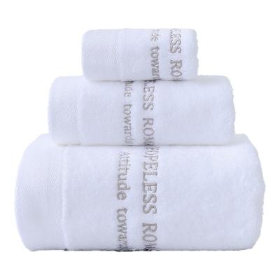 China Sustainable Wholesale Custom 100% Cotton Towel Bathroom Face Towel Luxury Bath Towel Set for sale