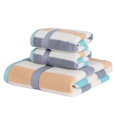 China Factory Wholesale Viable Multicolor Hotel Cotton Face Towel Strong Absorbent Soft Bath Towel Set for sale