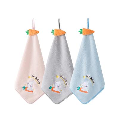 China Factory Wholesale 30*30cm Microfiber Coral Fleece Towels Children Square Viable Creative Towel for sale