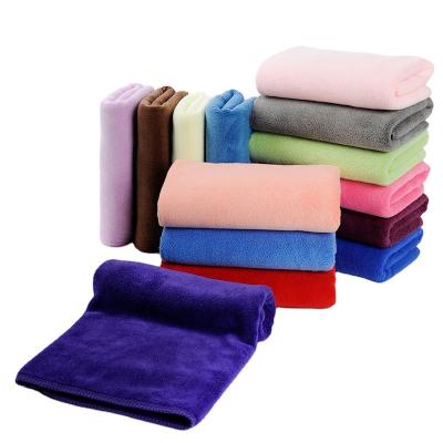 China Factory direct sale viable solid color thickening beauty salon dry hair strong absorbent towel for sale