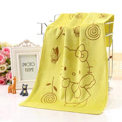 China Viable Factory Wholesale Microfiber Thickening Absorbent Cartoon Printing Face Towel for sale