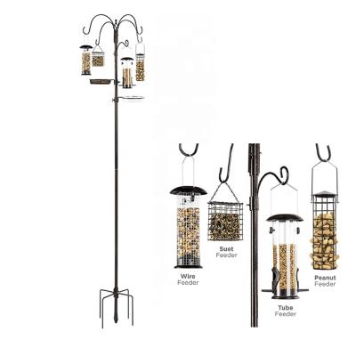 China Viable Bird Feeder Pole Bird Food Included with Mesh Tray Attracting Wild Bird for sale