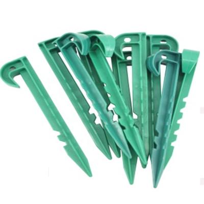 China 10Pcs Tent Garden Ground Plastic Stakes Tent Pegs Sturdy Plastic Anchors Garden Stakes For Landscape Cloth Lawn Edging And Weed Creek for sale