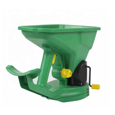 China Garden Accessories Hand Crank Spreader Design Emission Flow Grass Seed Spreader Fertilizer Salt Uniform Lawn and Garden Seed Spreader for sale