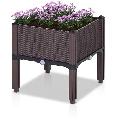 China Elf-Watering Indoor Outdoor Plastic Flower Pot Garden Planter Grow Box Vegetables Flowers Planting Pallet Box For Balcony for sale