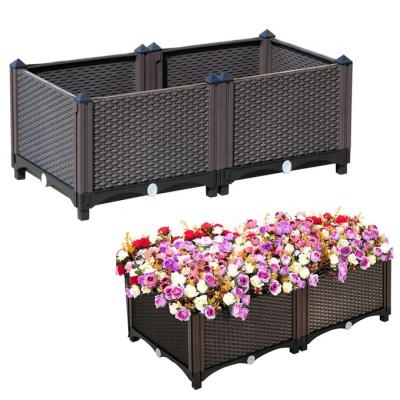 China Plastic Elf-Watering Potted Plants Vegetables Planting Container Indoor Outdoor Fence For Porches Decks Balconies Plants Gardening for sale