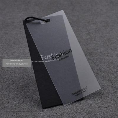 China Clear PVC Apparel Goods Sustainable Printing Plastic Hangtag for sale