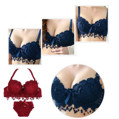 China gold bra panties set hot bra panty set Sexy underwear OEM Padded 3/4 Cup lingerie set sexy nighty for honeymoon for sale